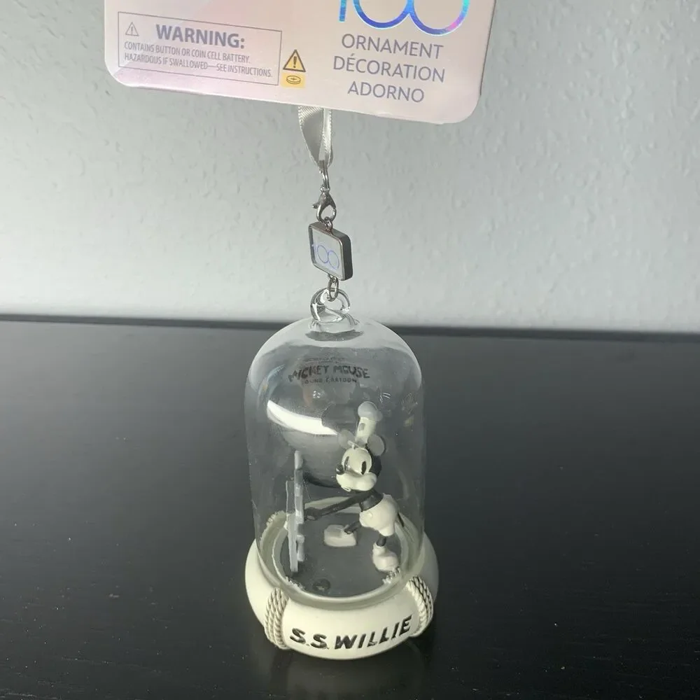 Disney 100 Steamboat Willie Sketchbook And Disneyland TV Christmas Ornaments
